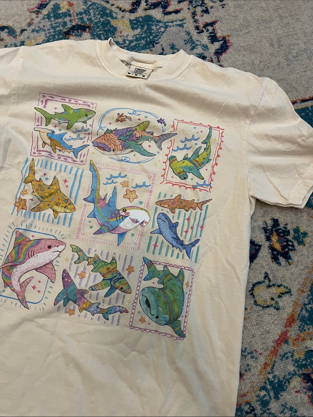 Adorable shark stamp graphic tee - Picture 2 of 3